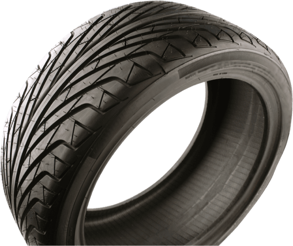 Performance tire tread against a white backdrop